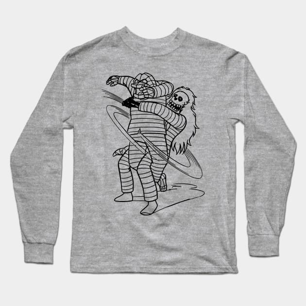 Kinkotsuman Suplexing Iwao Long Sleeve T-Shirt by retroworldkorea